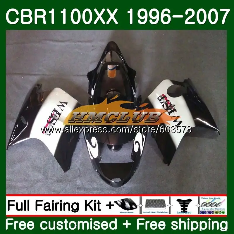 Дрозда для HONDA CBR1100XX 96 97 98 99 00 01 85CL. 49 CBR1100 XX 1996 2007 CBR 1100XX 02 03 04 05 06 07 обтекатели Черный Запад