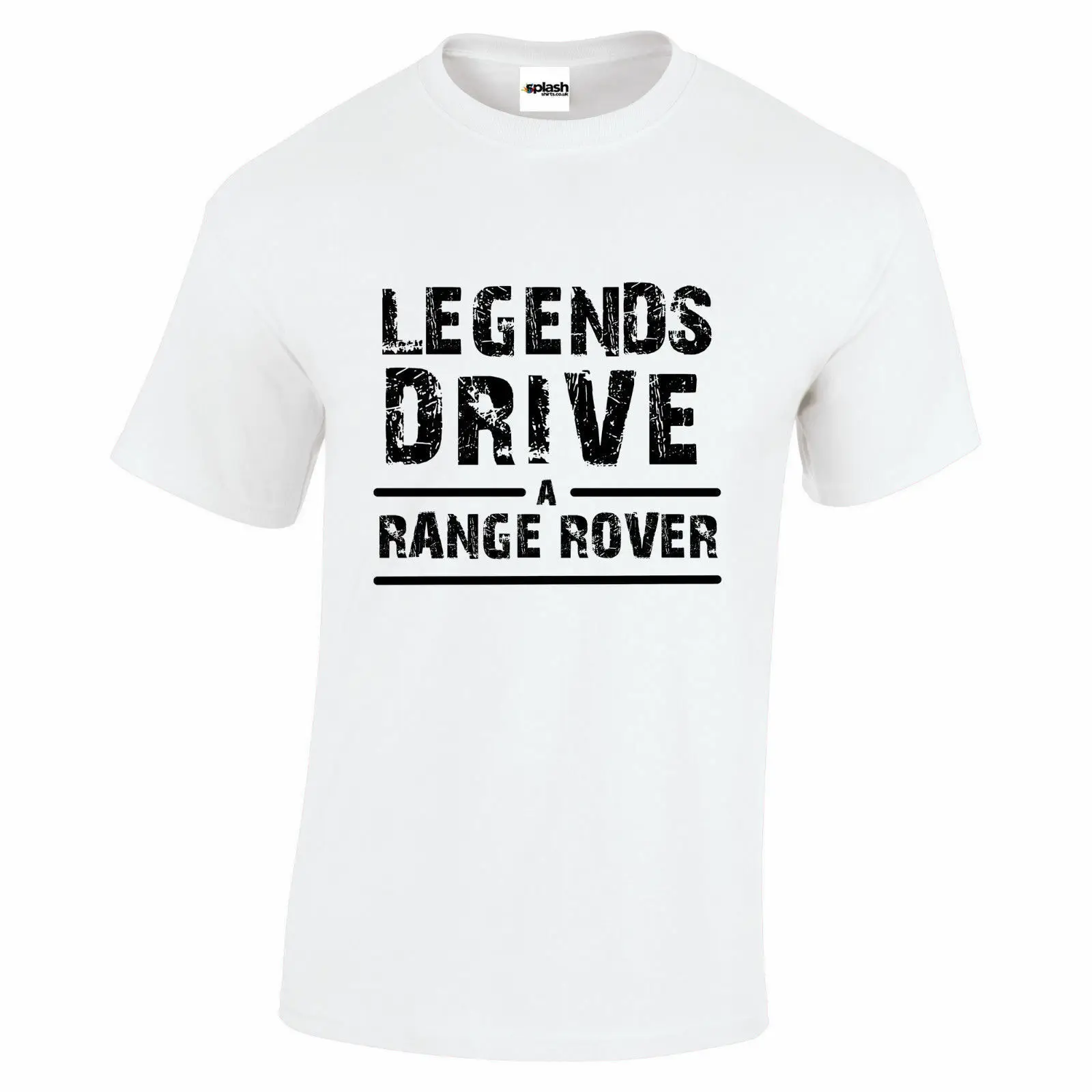 Range Rover Legends Drive a белая футболка черный потертый текст|Футболки| |