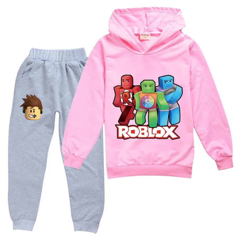 Roblox Leader Girls Clothing Sets New Spring Active Girls Clothes Boy Children Cartoon Print Sweaters Pants Suit Aliexpress - pants roblox clothes girls