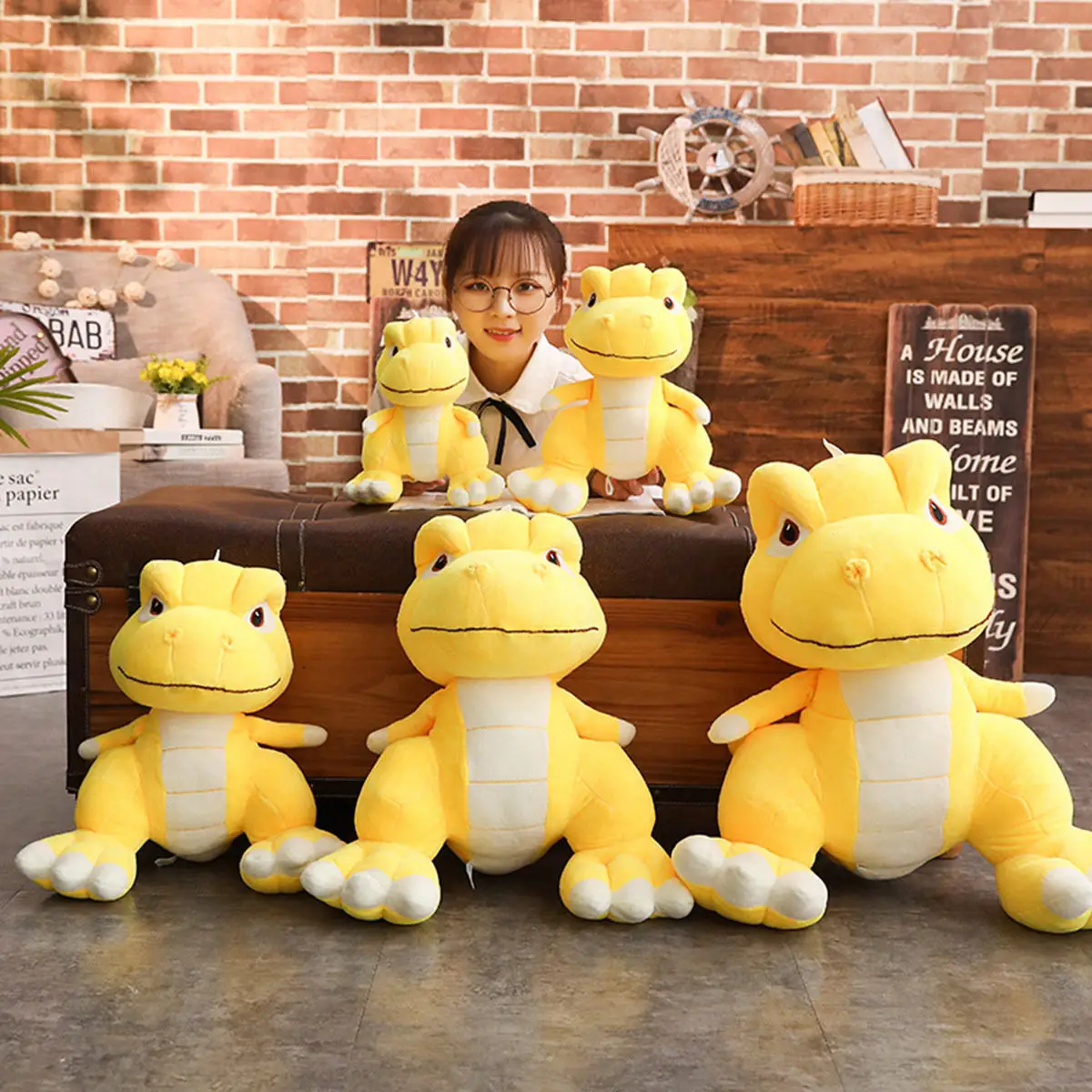 

Dinosaur Plush Toy Doll Birthday Gift Doll Pillow T-Rex to Sleep with Doll for a Girlfriend
