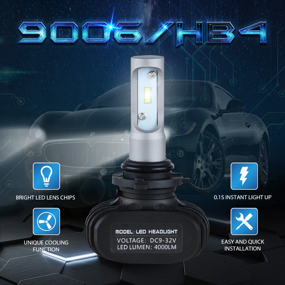 Автомобильная светодиодная лампа для фары 9006 6500K для Lexus ES300 6 цилиндров 3.0L 1993 1994 1995 1996 GS300 6 цилиндров 3.0L 1993 1994 1995 1996 1997