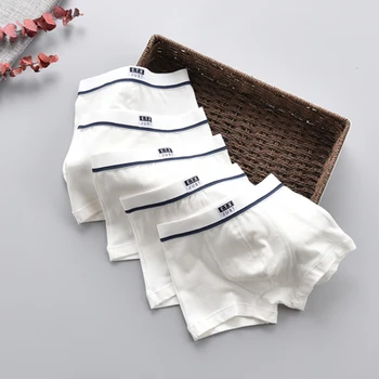 

High quality 100% cotton children's underwear white boy cotton shorts pure white student boxer youth underwear men's shorts