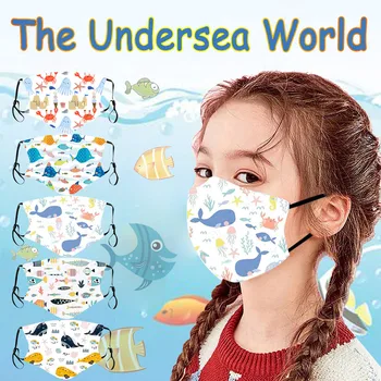 

5PC Kid Children Outdoor Cotton Mouth Mask Protection Face Mask Fabric Reusable Dustproof Mask with 10pc PM2.5 Filter Mascarilla