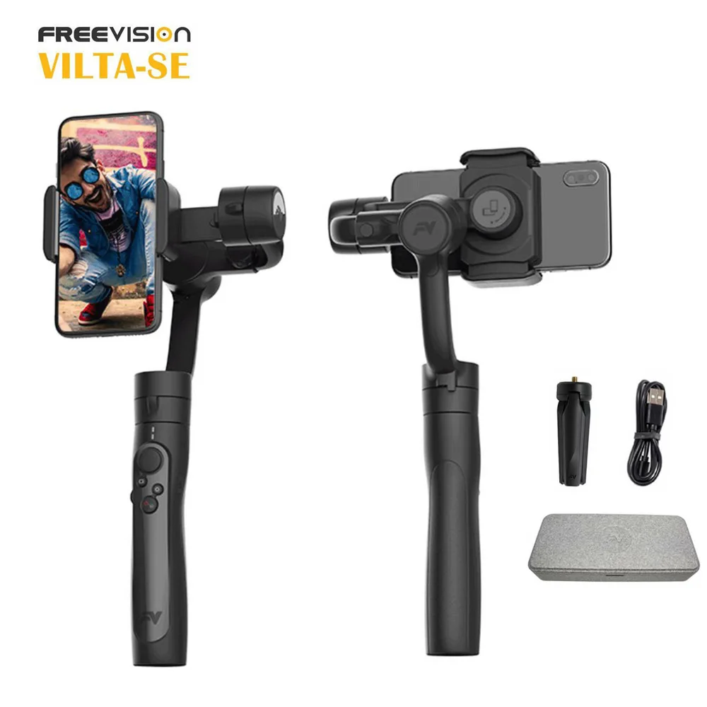 

Freevision VILTA-SE Pro 3-Axis Gimbal Smartphone Stabilizer for iPhone Samsung Follow Focus Zoom Wheel Face Object Tracking
