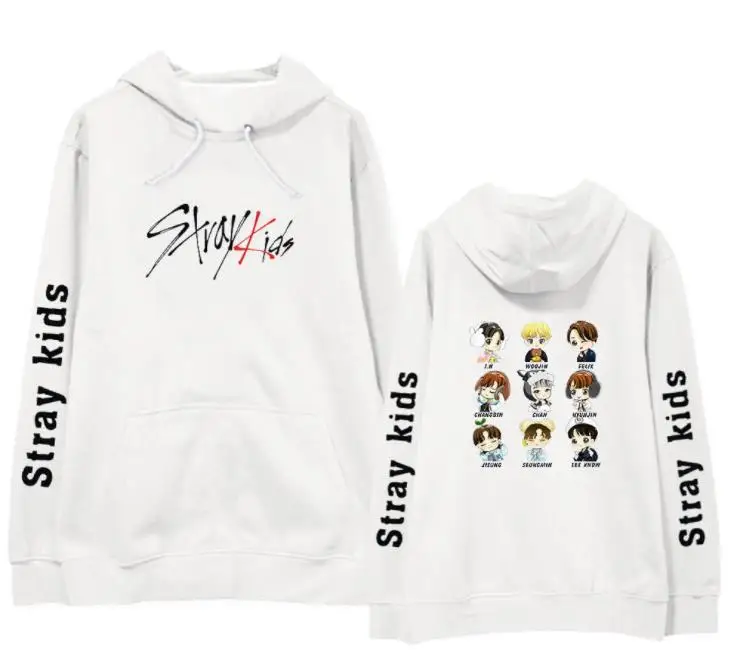 Детская толстовка с капюшоном Kpop Straykids тонкая флисовая для девочек корейский