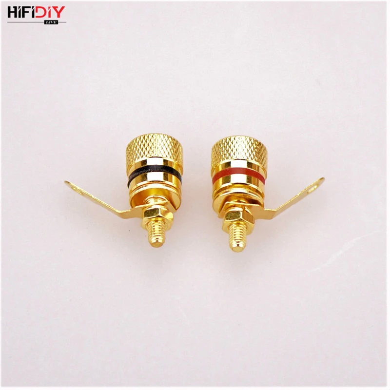 HIFIDIY LIVE 2 шт. динамик распределительная коробка DIY клеммный разъем связывающий пост HIFI усилитель чистый cupper Позолоченный разъем типа "банан"