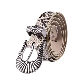 

Fashion Carved Lady Belt Retro Buckle Head Decoration Casual Women PU Faux Leather Waistband Female Pants Dress Waist Belt