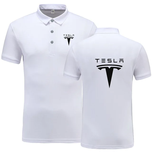 Новое поступление, брендовая одежда, мужская рубашка поло с логотипом Tesla, повседневная мужская рубашка поло, рубашка поло с коротким рукавом, f