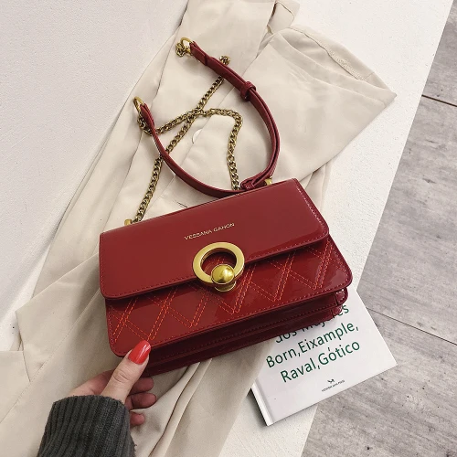 191224 iVog Новое поступление повседневные женские сумки через плечо Красные Модные PU ручные сумки для женщин - Цвет: Красный