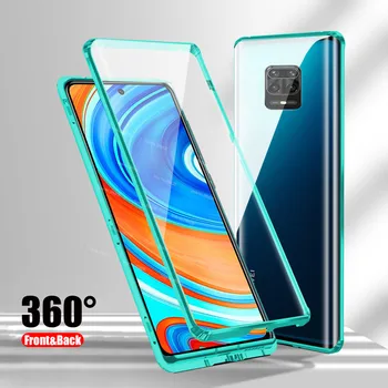 

360° magnetic metal flip cover redmi note 9s case for xiaomi redmi note 9 s cases tempered glass double-sided bumper coque funda