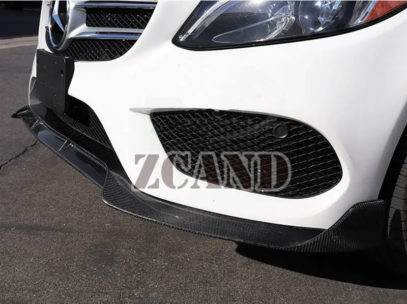 B Стиль Реальные углеродного волокна передний спойлер для Mercedes Benz W205 C Класс AMG 2015UP
