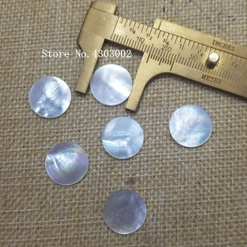 

50pcs/lot 15mm Natural Round Disk Mother of Pearl shell for DIY Jewelry White Round Slice MOP Pearl shell