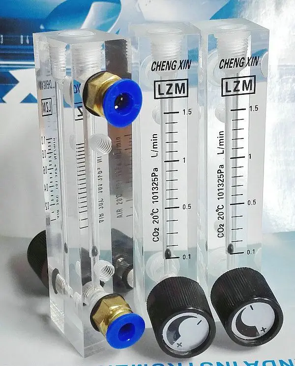 New 25-600ml/min 0.1-2L/min Push In Fit 6mm OD Tube Acrylic LZM-6T Panel CO2 Gas Rotameter With Valve | Инструменты