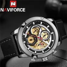 NAVIFORCE модные мужские часы лучший бренд Роскошные синие спортивные мужские наручные часы военные из натуральной кожи Дата Неделя кварцевые мужские часы 9167