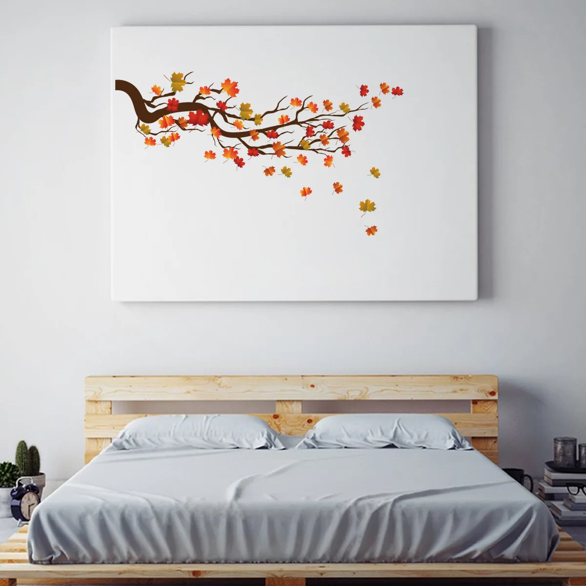 KM224 Personalized& Creative Branch Maple Leaf Self-Adhesive Wall Stickers Adhesive Paper Living Room Sofa Background Bedroom D