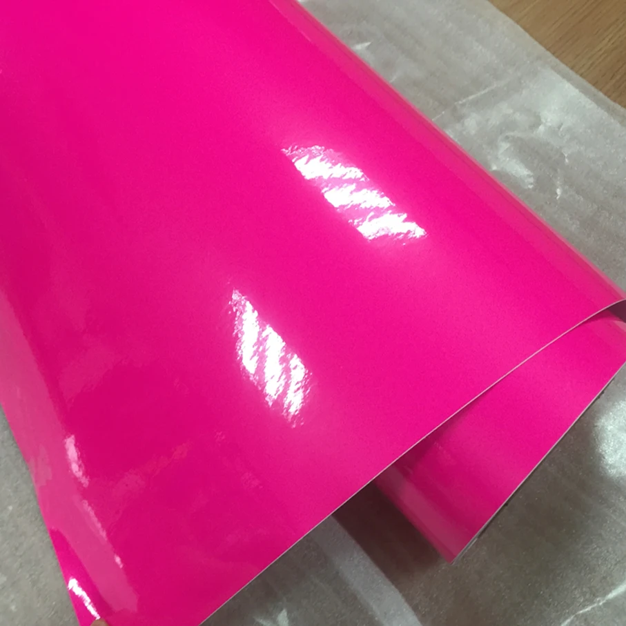 50CM*200CM/300CM Gloss Neon Fluorescent Yellow Vinyl Vehicle Car Wrap Film Sheet Roll with Air Bubbles Free neoprene seat covers Other Exterior Accessories