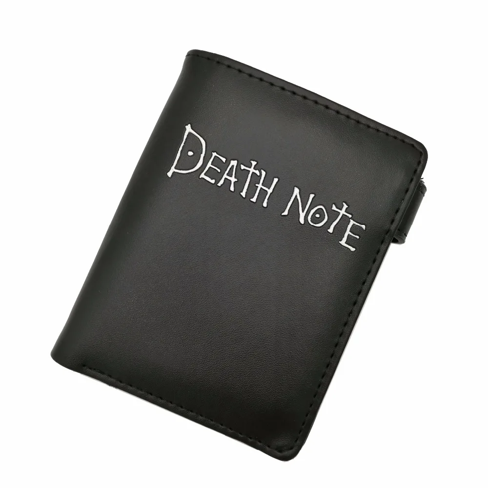 Levin_Art Death Note Anime Brown Leather Wallet Men Women Card and Photo Holder Purse Short Design Coin Purse for Cosplay Gift 2 