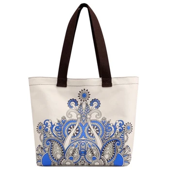 

AUAU-Ladies Bags Canvas Fashion Large Capacity Handbag Printed Shoulder Bag Casual Handbag Women Bag