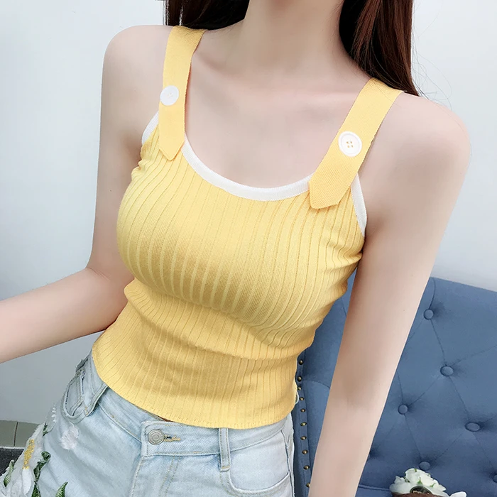 style 13 23 стиля на выбор-Летняя женская Трикотажная майка с бретельками и открытыми плечами, женская трикотажная кофточка, короткие футболки без рукавов - Цвет: style 13