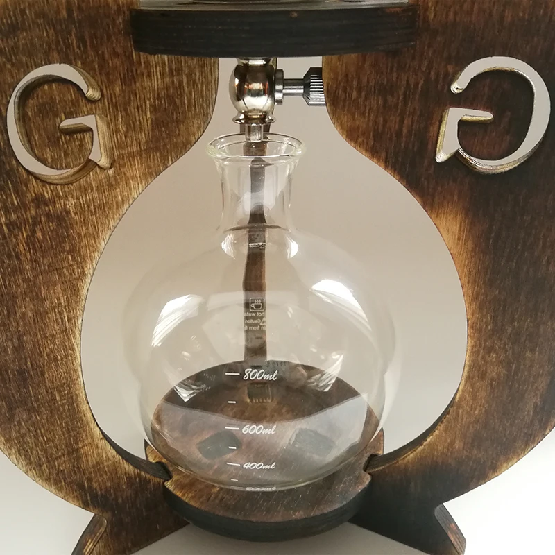 

800ml Wooden Coffee Tower Cold Brew Coffee Maker Espresso Coffee Dripper Pot 6-8 Cup Cold Drip Coffee Maker cup accessories