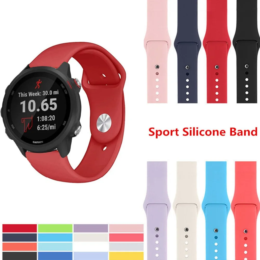 

18MM 20MM 22MM Wrist Silicone Strap For Garmin Vivoactive4 4 4s Smart Watch Band Bracelet For Garmin Vivoactive 3 Straps Correa
