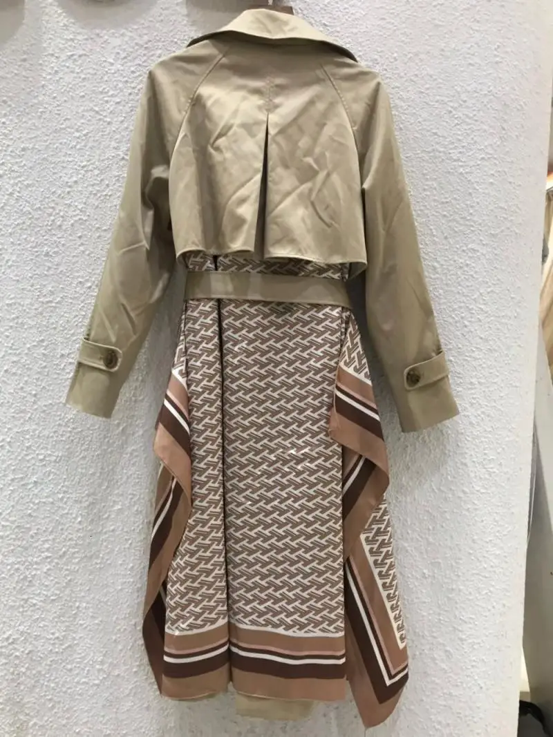 DEAT для отдыха отложной воротник широкая талия двубортный полный рукав Женский