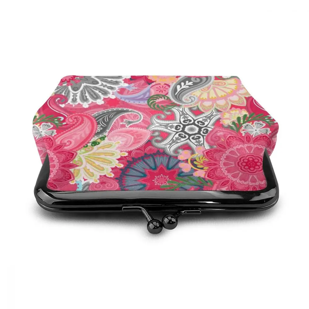 NOISYDESIGNS Floral Pattern Boho Leather Coin Purse Lady's Key Purse Handbag Wallet Women Clutch Casual Print Vintage Retro Bags