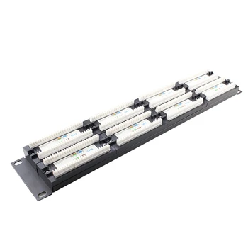 

48-Port Cat6 Blank Patch Panel Unloading Modular Patch Panel Frame with Cable Manager Pole Unshielded Patch Panel