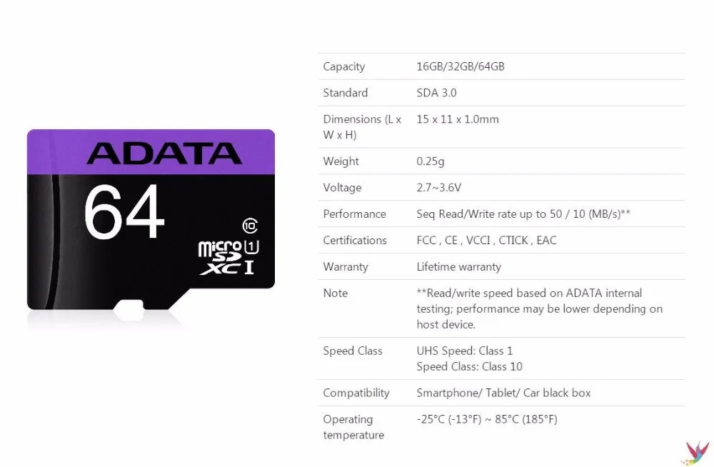 Карта памяти ADATA 16 Гб/32 ГБ/64 ГБ флэш-карты памяти Microsd TF/SD карты для смартфона/планшета
