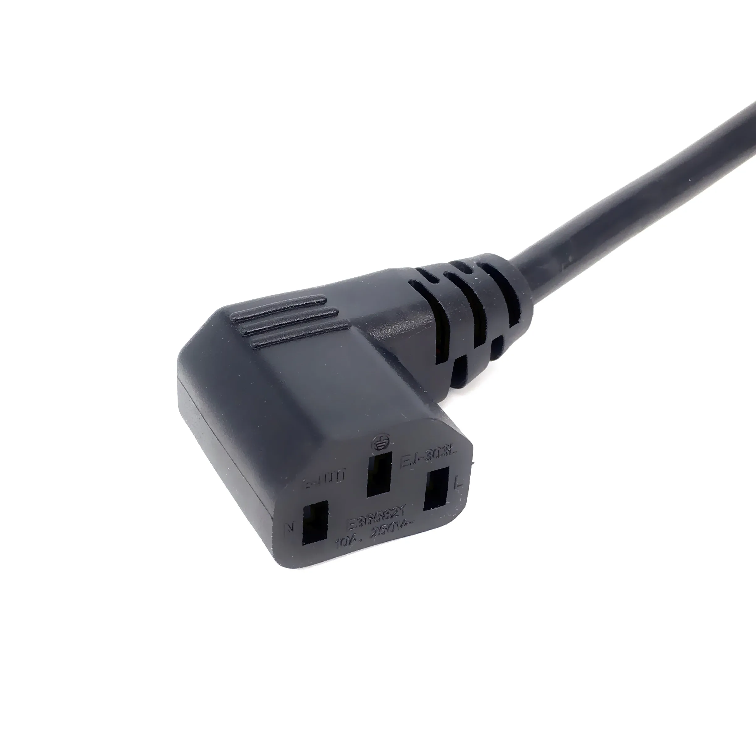 IEC 320 C13 Female PLug PDU/UPS Extension Power cable Connector left 90 degrees right angle 0.3M