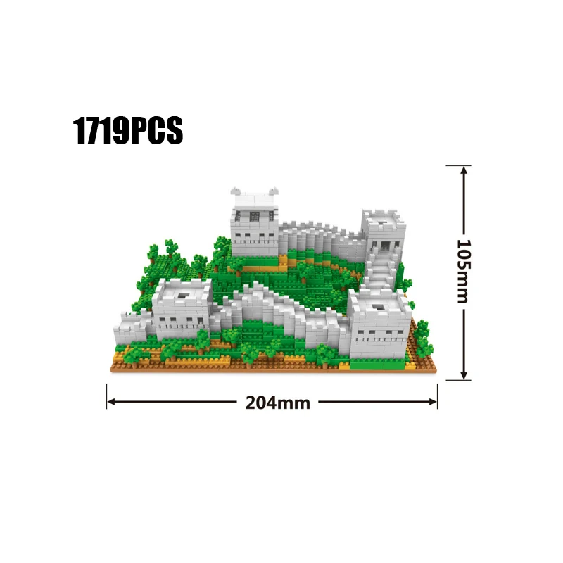 

China Great Wall micro diamond block China building World famous History architecture model nano brick toy collection