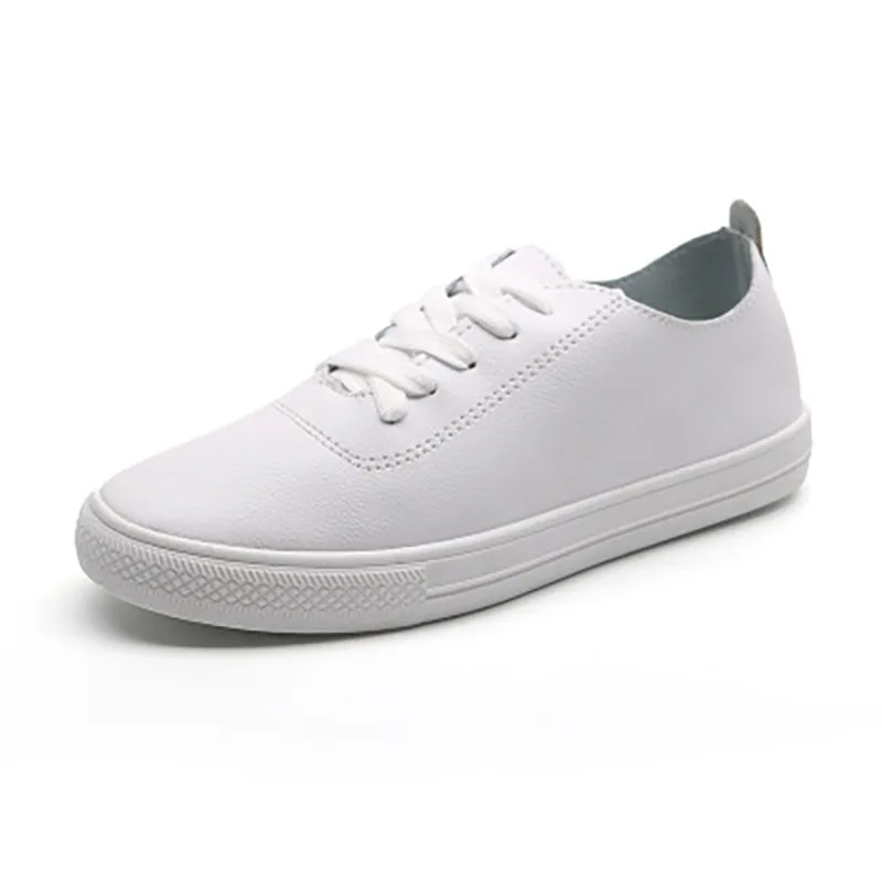 Zapatillas deportivas planas informales para mujer, zapatos vulcanizados de fondo suave a la moda, calzado pequeño blanco