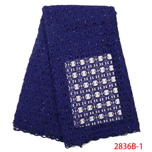 NIAI новейшее гипюровое кружево вышивка французский африканский шнур кружевная ткань высокого качества нигерийская кружевная ткань для свадьбы XY2836B-1 - Цвет: picture 1
