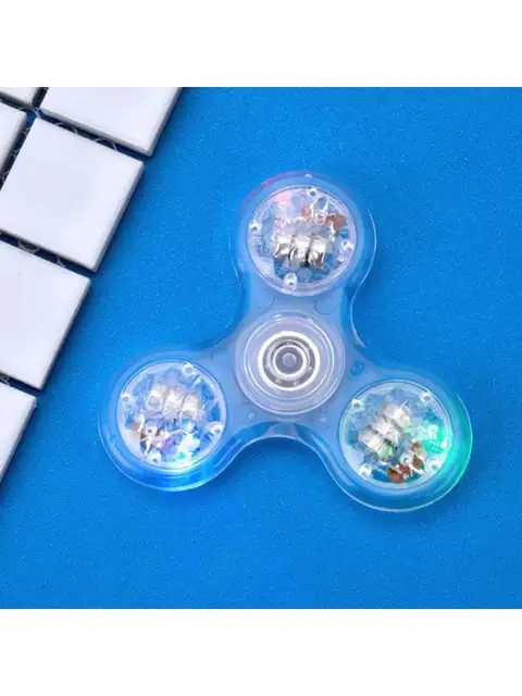 New LED Light Fidget Spinner,Rainbow Fidget Toy Light Finger Hand Spinner for Kids Adults 2