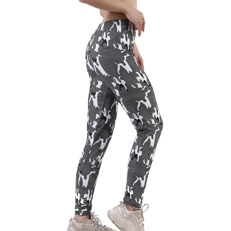 

CHSDCSI Sexy Women Fitness Leggins Graffiti Printing Workout Femme Gym Leggings Push Up High Waist Sport Elasticity Pants