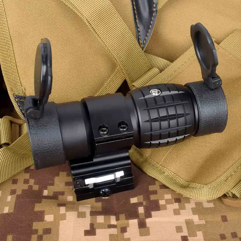 

Optic sight 3X Magnifier Scope Compact Hunting Riflescope Sights with Flip Up cover Fit for 20mm Rifle Gun Rail Mount