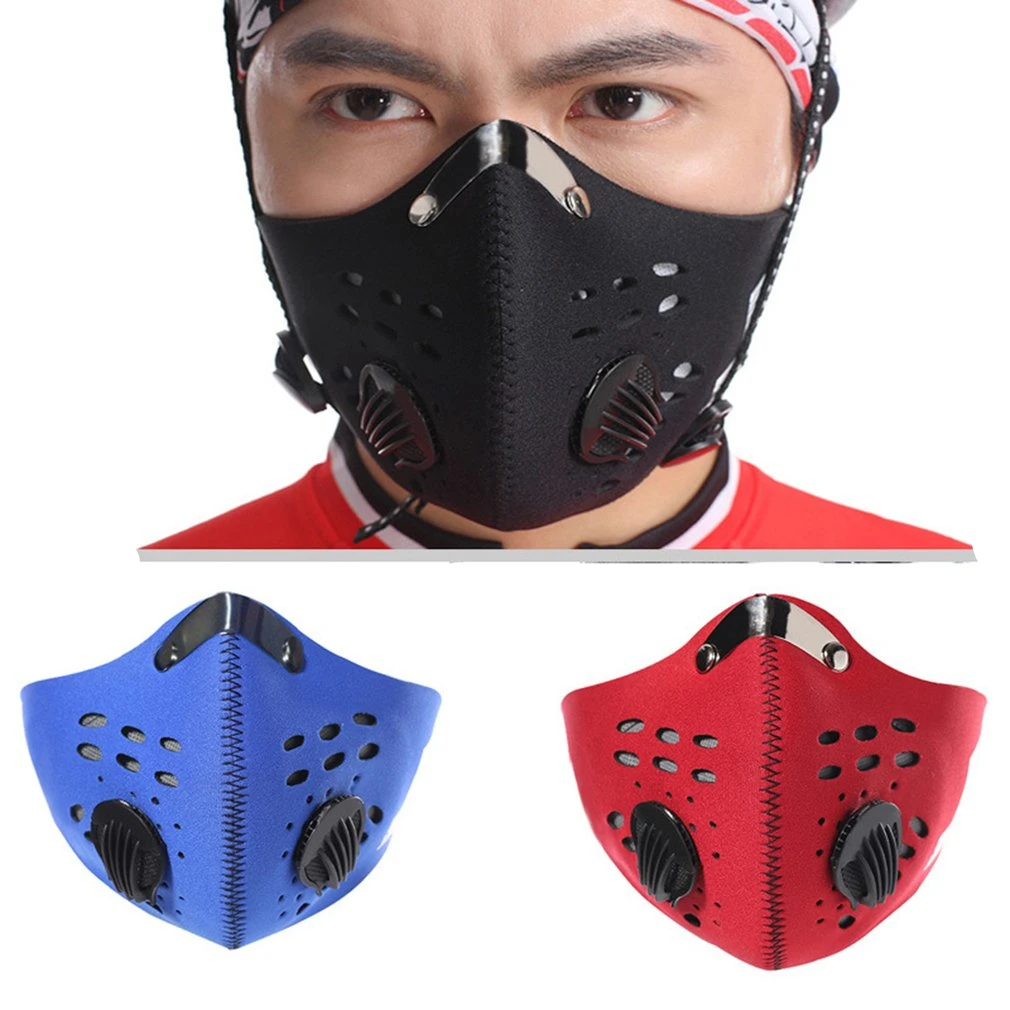 Breathable Activated Carbon Cycling Mask Mountain Bike Road Bike Bicycle Half Face Mask Dustproof Cycling Running Sports Mask