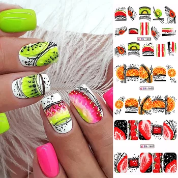 

1 Sheet Fruit Water Transfer Lemon Strawberry Nail Sticker Decals Beauty Decoration Designs DIY Color Tattoo Tip Slider