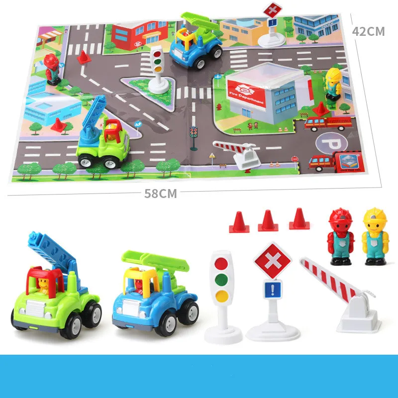 engineering vehicle Baby Pull Back Cars set Cartoon Toys baby girls boys Simulation engineering car set toys Baby Wind Up car Toys for kids - Цвет: engineering vehicle