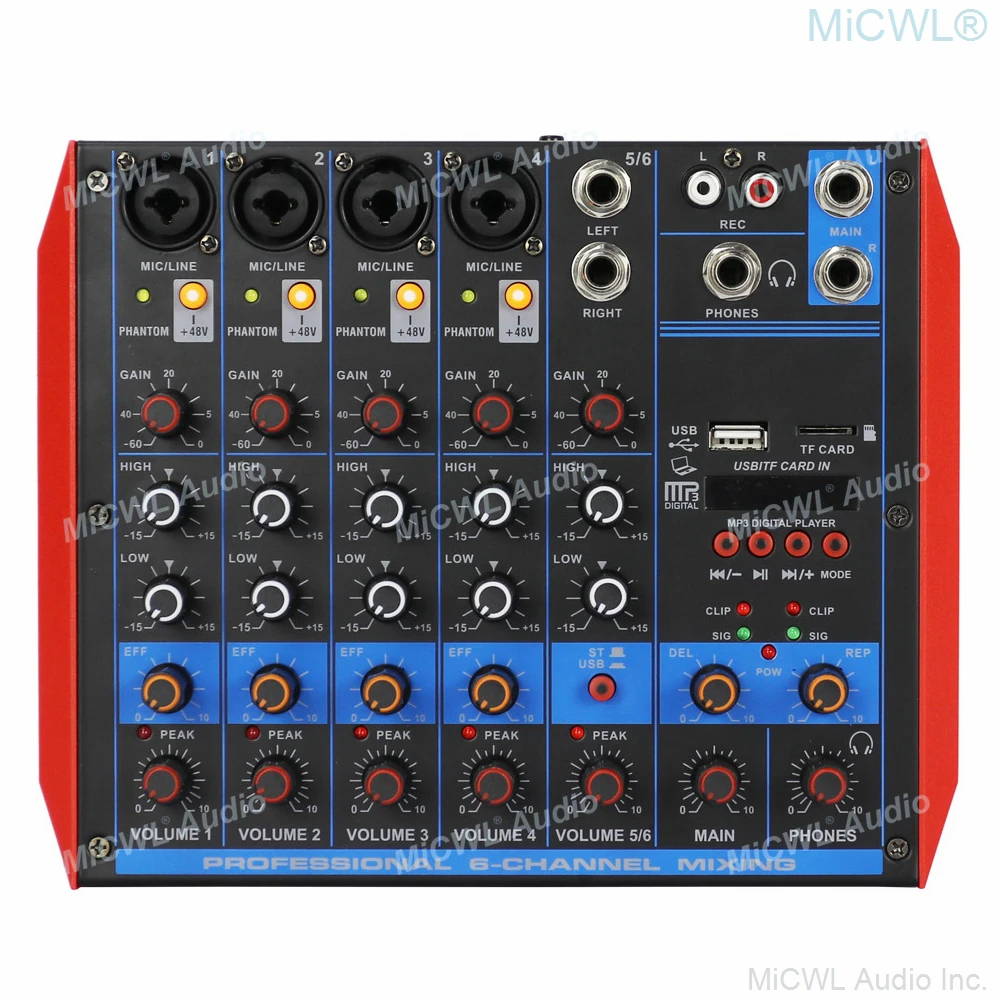 Microfone para Computador sem Fio Canais com Console de Mixagem para Estúdio de Palco Mini Bluetooth Karaokê 6 dj - Image 2