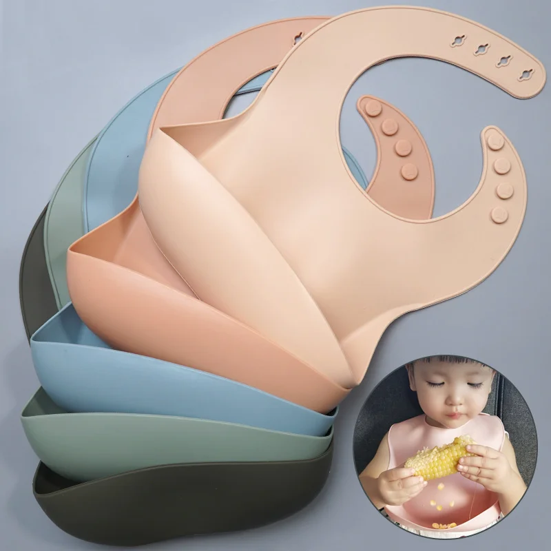 Модный силиконовый нагрудник водонепроницаемый детский нагрудник одноцветные нагрудники в виде банданы для новорожденного кормления Слюнявчик