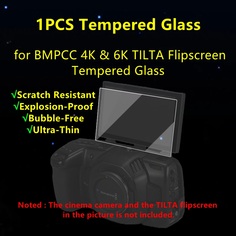 Tilta BMPCC4K & 6のflipscreen 18k強化ガラスlcdスクリーン