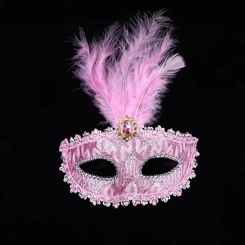 Prom Feather Mask Half Face Mask Ladies Holiday Mask Party Christmas Mask  Masquerade Acting Mask Halloween Masks