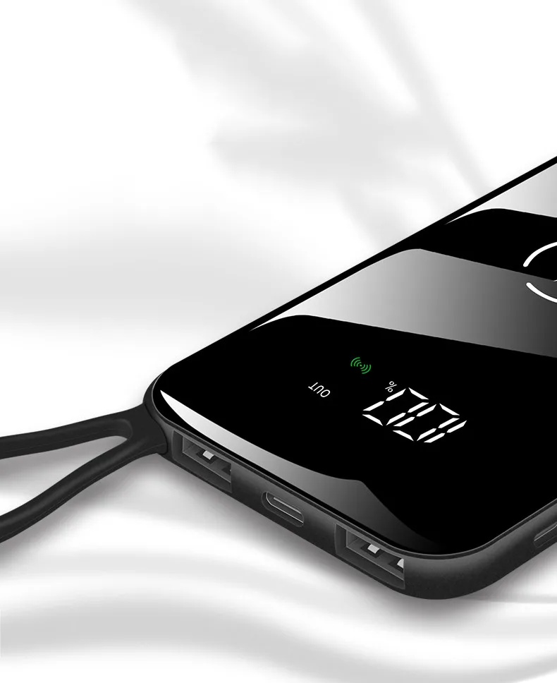 Soodoo Беспроводное зарядное устройство power Bank 2 usb 10000mAh Внешняя батарея быстрая Беспроводная зарядка power bank для Xiaomi Mi 9 iPhone