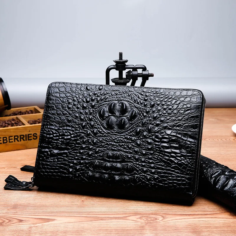 

Men Business Clutch Really Crocodile Pattern Large Handbag Shoulder Bag iPad Clutch