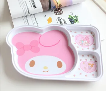

Cartoon Lovely Children Tableware Mesh Division Baby Service Plate Cup Rice Soup Noodle Fruit Plastic Snack Bowl