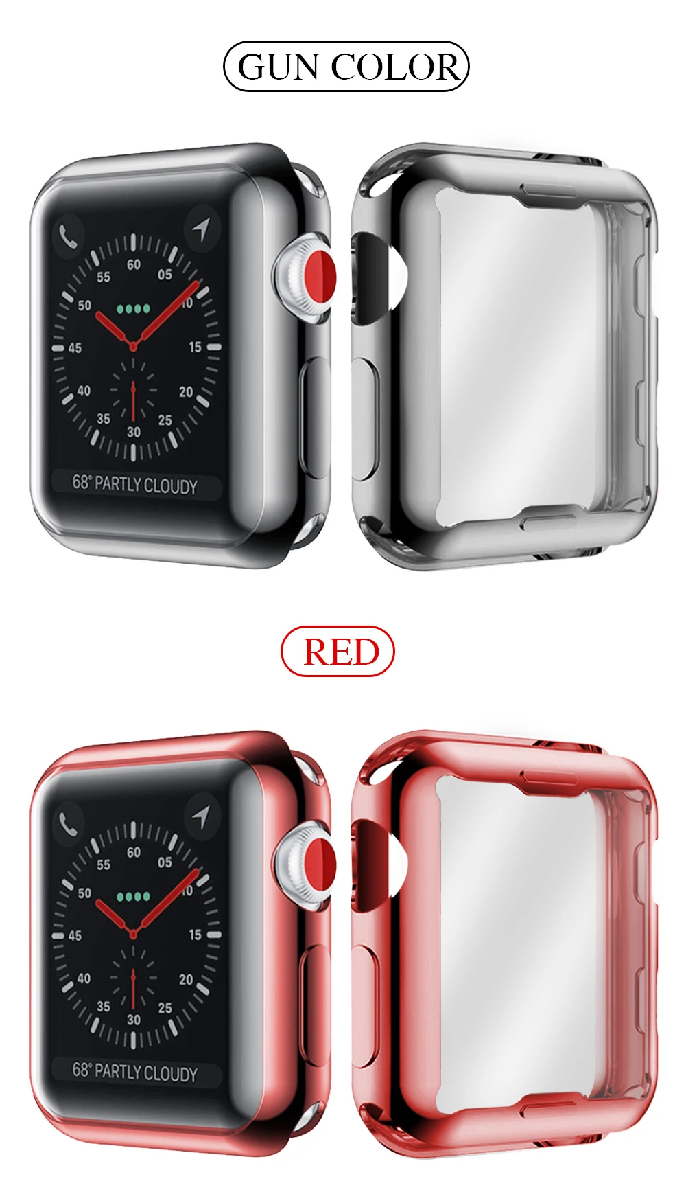 Тонкий чехол для часов Apple Watch, чехол 5, 4, 3, 2, 1, 42 мм, 38 мм, мягкий прозрачный ТПУ защитный экран для iWatch 4, 3, 44 мм, 40 мм, аксессуары