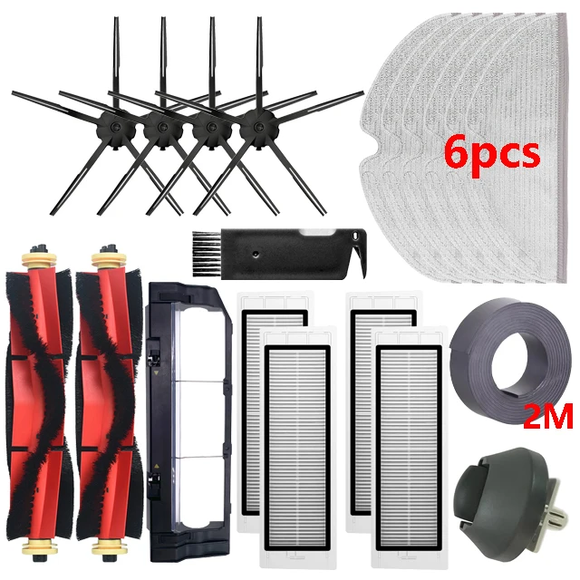 Water Tank Dust Box For XiaoMi Roborock S5 Max S6 MaxV Robot Vacuum Cleaner Mop Cloth HEPA Filter Side / Main Brush Spare Parts 20pcs