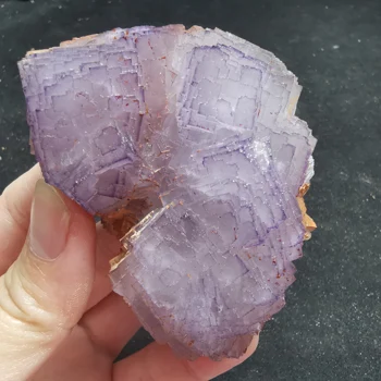 

171.6gRare natural stepped purple fluorite cluster mineral samples