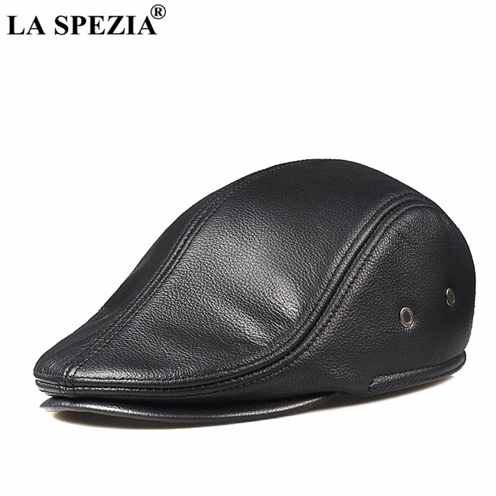 La Spezia Brown Mens Beret Cowskin 